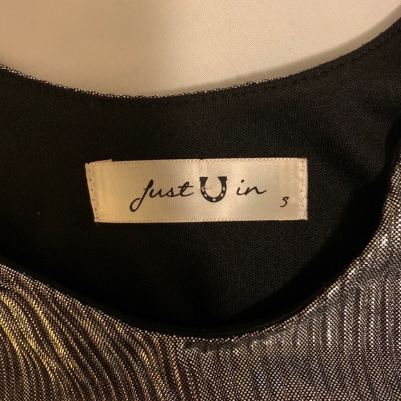 Just U In Sparkly Silver Spaghetti Strap Tank S - Picture 3 of 3